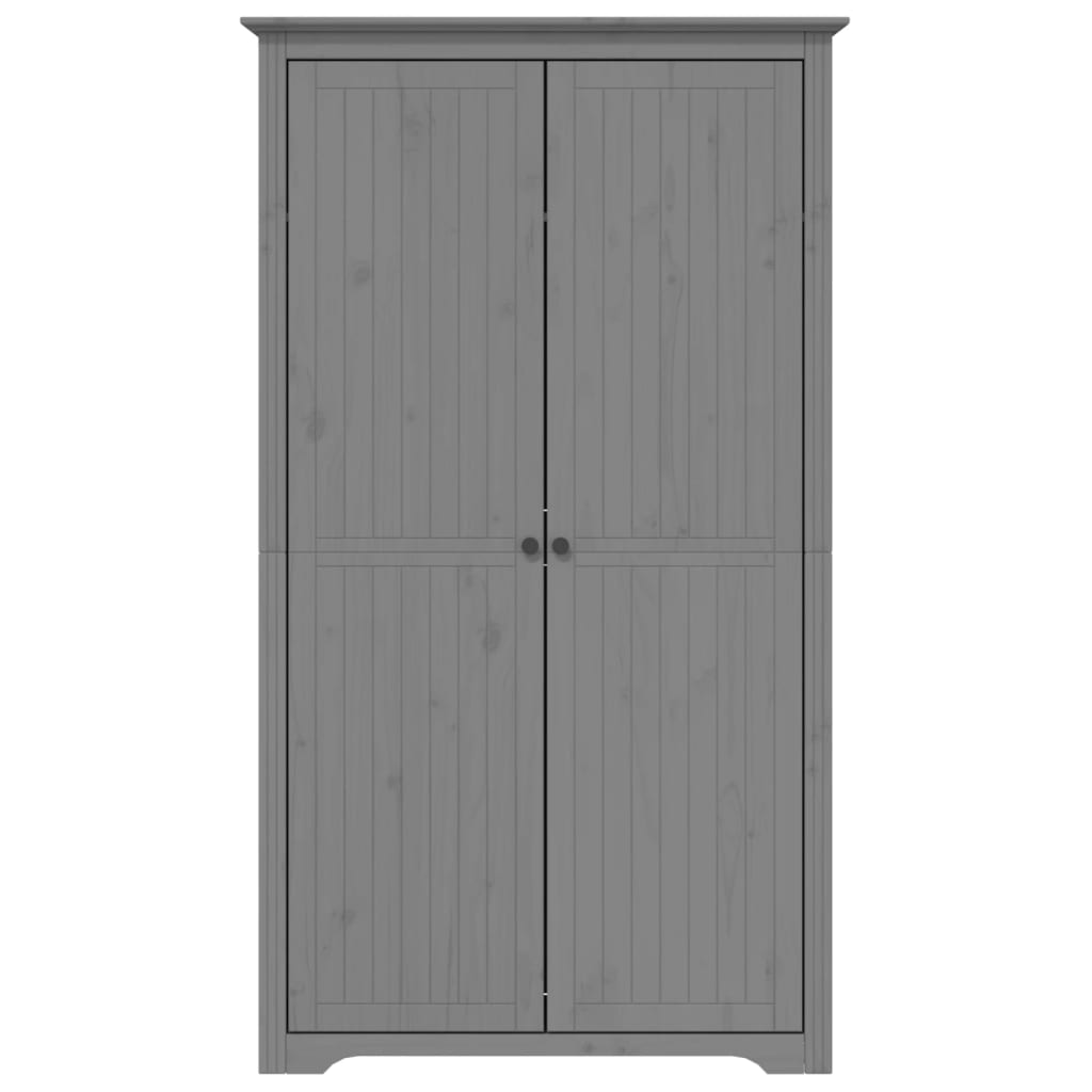 Kleiderschrank Bodo Grau 101X52X176,5 Cm Massivholz Kiefer 101 x 52 x 176.5 cm - Fuer Daheim