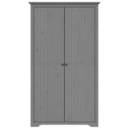 Kleiderschrank Bodo Grau 101X52X176,5 Cm Massivholz Kiefer 101 x 52 x 176.5 cm - Fuer Daheim