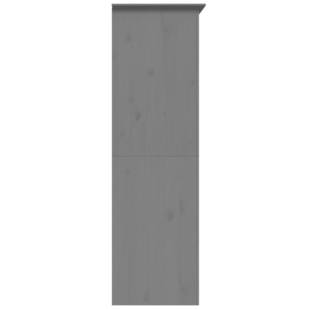 Kleiderschrank Bodo Grau 101X52X176,5 Cm Massivholz Kiefer 101 x 52 x 176.5 cm - Fuer Daheim