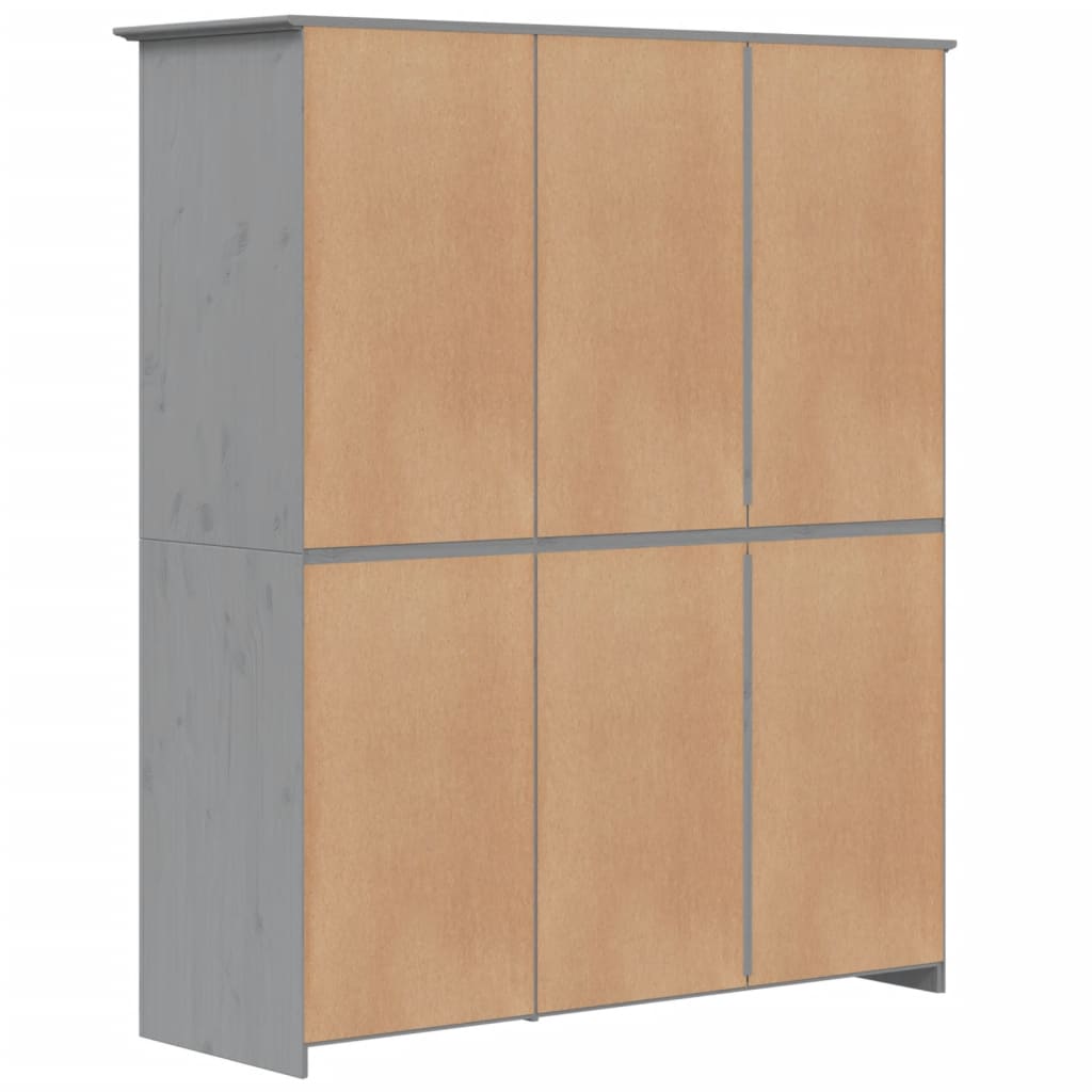 Kleiderschrank Bodo Grau 151,5X52X176,5 Cm Massivholz Kiefer 151.5 x 52 x 176.5 cm - Fuer Daheim