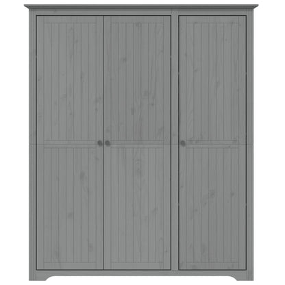 Kleiderschrank Bodo Grau 151,5X52X176,5 Cm Massivholz Kiefer 151.5 x 52 x 176.5 cm - Fuer Daheim