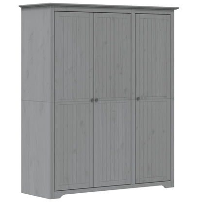 Kleiderschrank Bodo Grau 151,5X52X176,5 Cm Massivholz Kiefer 151.5 x 52 x 176.5 cm - Fuer Daheim