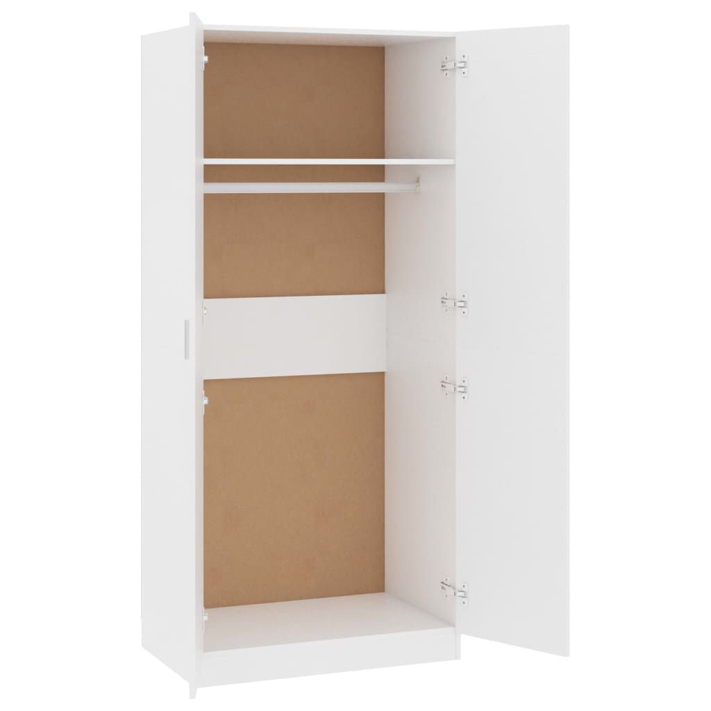 Kleiderschrank Weiß 80X52X180 Cm Holzwerkstoff - Fuer Daheim