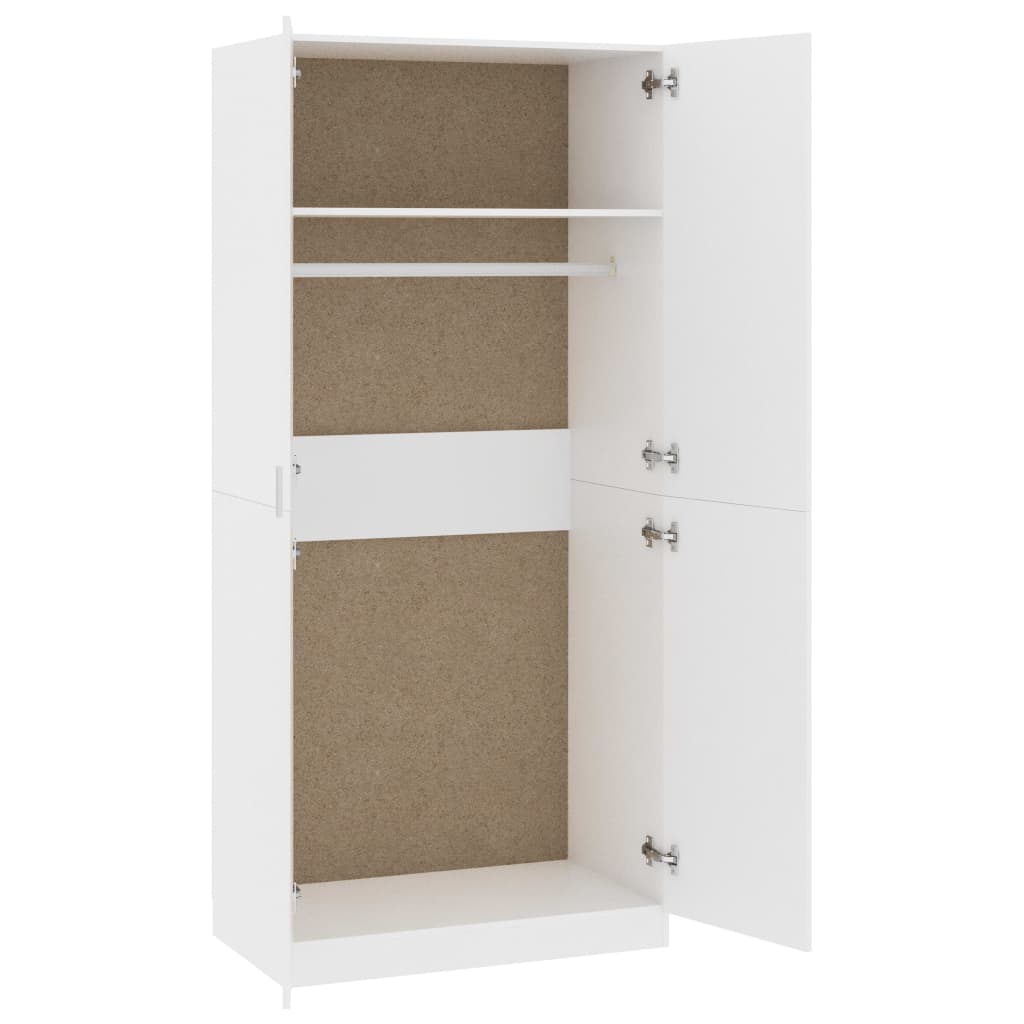 Kleiderschrank Weiß 90X52X200 Cm Holzwerkstoff - Fuer Daheim