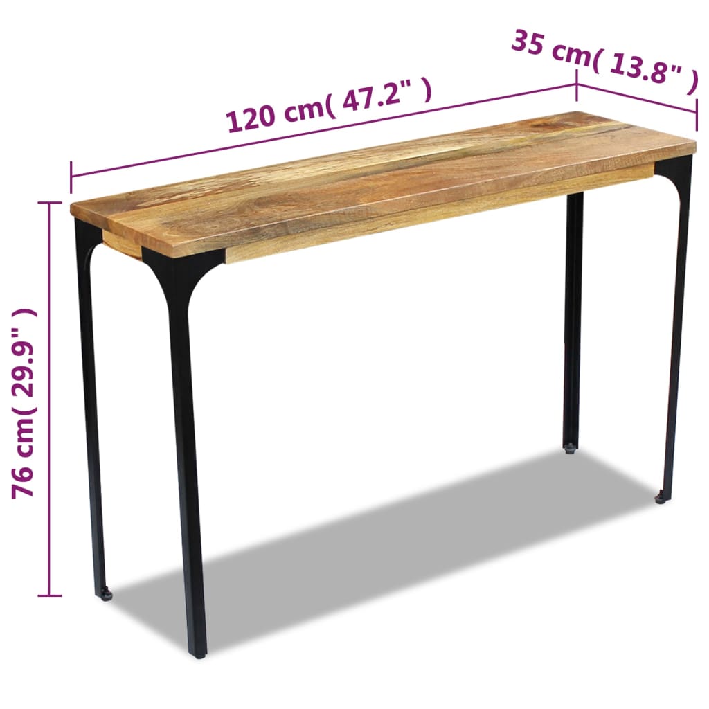 Konsolentisch Mangoholz 120X35X76 Cm Braun - Fuer Daheim