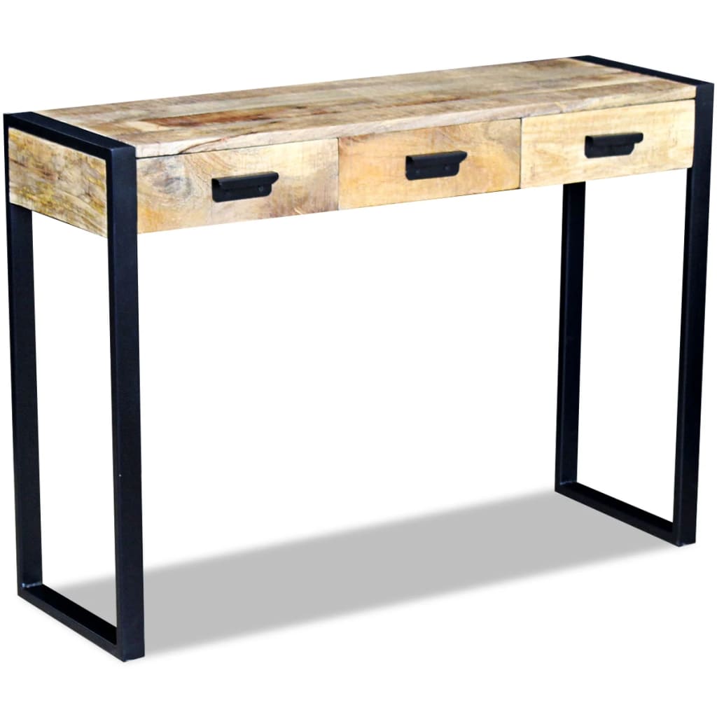 Konsolentisch Mit 3 Schubladen Mangoholz Massiv 110X35X78 Cm - Fuer Daheim