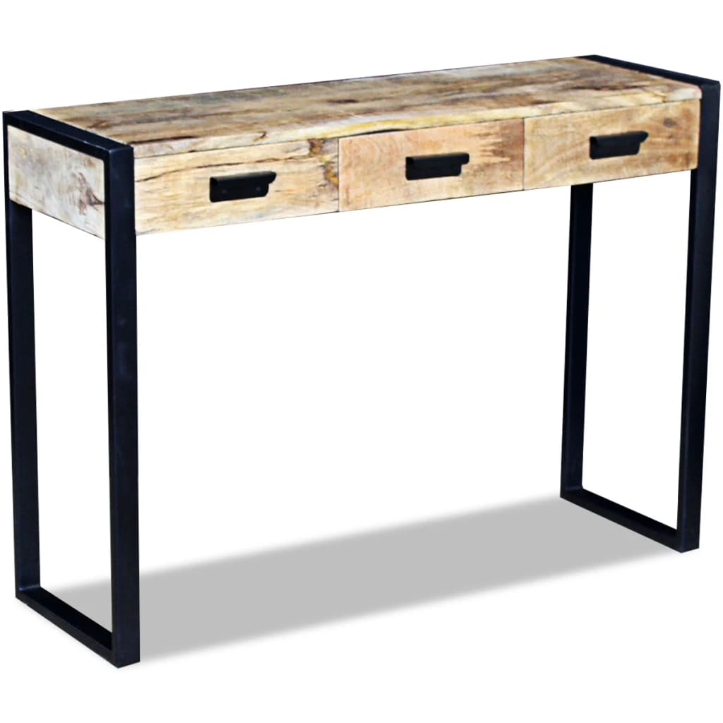 Konsolentisch Mit 3 Schubladen Mangoholz Massiv 110X35X78 Cm - Fuer Daheim