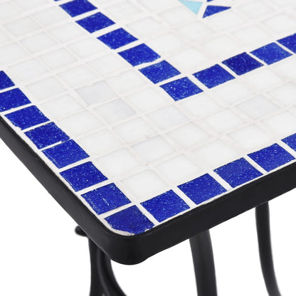 Mosaik-Bistrotisch Blau Und Weiß 60 Cm Keramik Quadratisch - Fuer Daheim