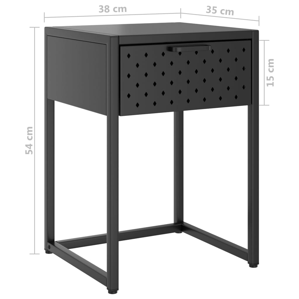 Nachttisch Anthrazit 38X35X54 Cm Stahl - Fuer Daheim