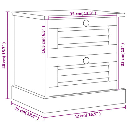 Nachttisch Vigo Grau 42X35X40 Cm Massivholz Kiefer - Fuer Daheim