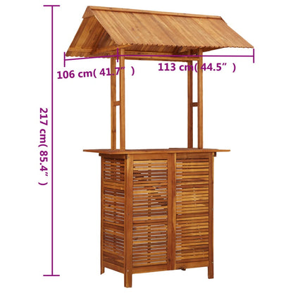 Outdoor-Bartisch Mit Dach 113X106X217 Cm Akazie Massivholz - Fuer Daheim