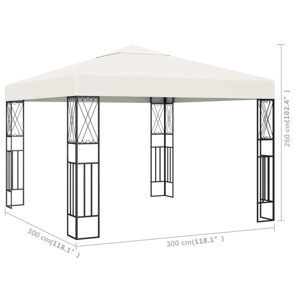 Pavillon 3×3 M Creme Stoff 3 x 3 m - Fuer Daheim