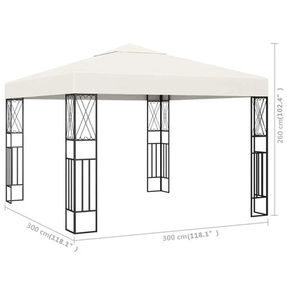 Pavillon 3×3 M Creme Stoff 3 x 3 m - Fuer Daheim