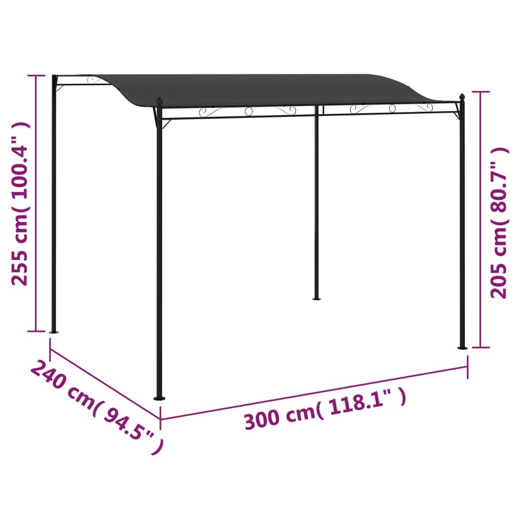 Pavillon 3X2,4 M Anthrazit - Fuer Daheim