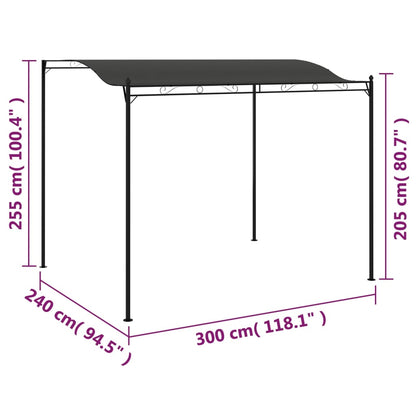 Pavillon 3X2,4 M Anthrazit - Fuer Daheim