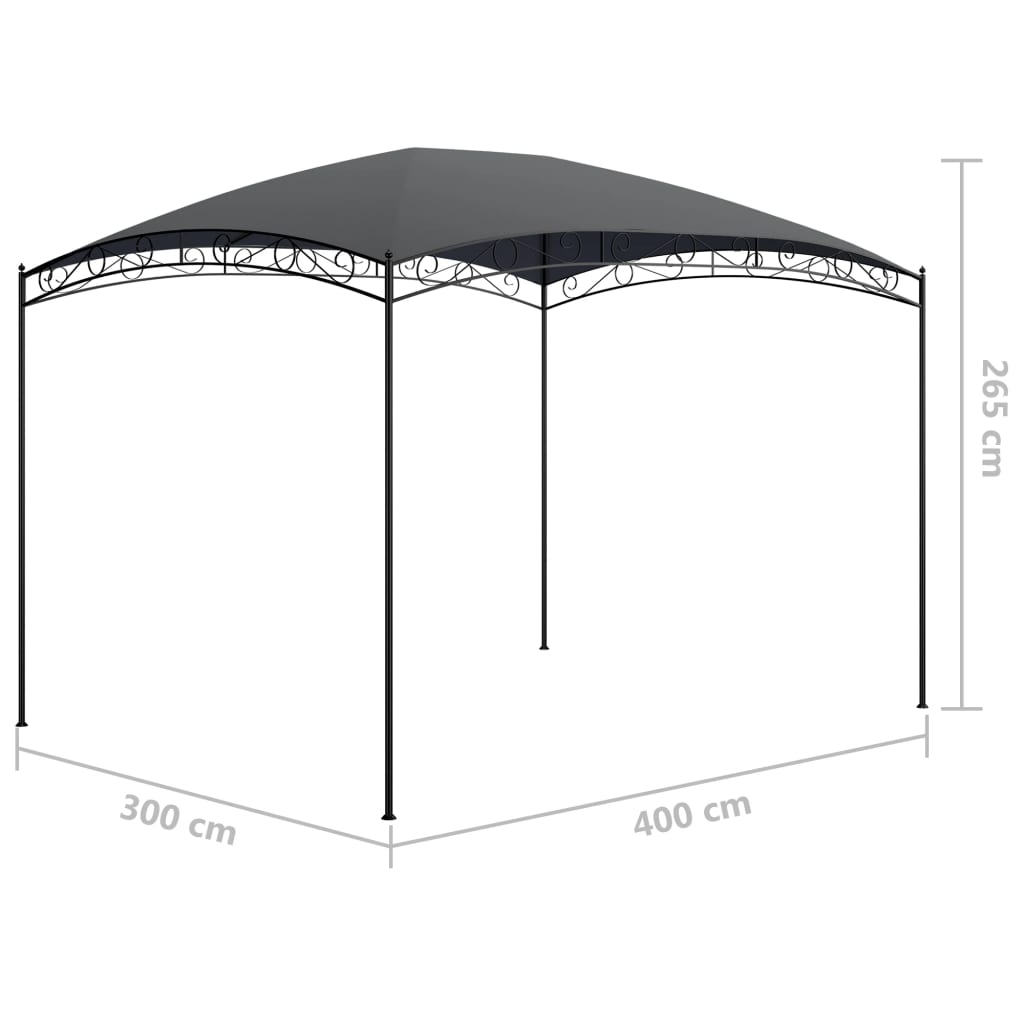 Pavillon 3X4X2,65 M Anthrazit 180 G/M² 3 x 4 x 2.65 m - Fuer Daheim