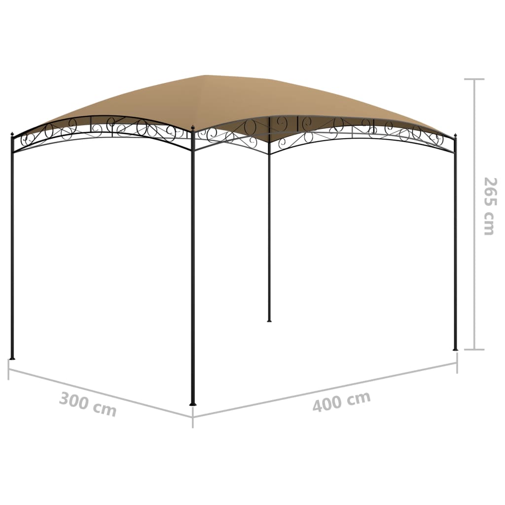 Pavillon 3X4X2,65 M Taupe 180 G/M² 3 x 4 x 2.65 m - Fuer Daheim