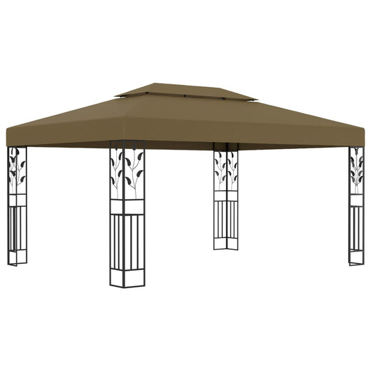 Pavillon Mit Doppeldach 3X4 M Taupe 180 G/M² - Fuer Daheim