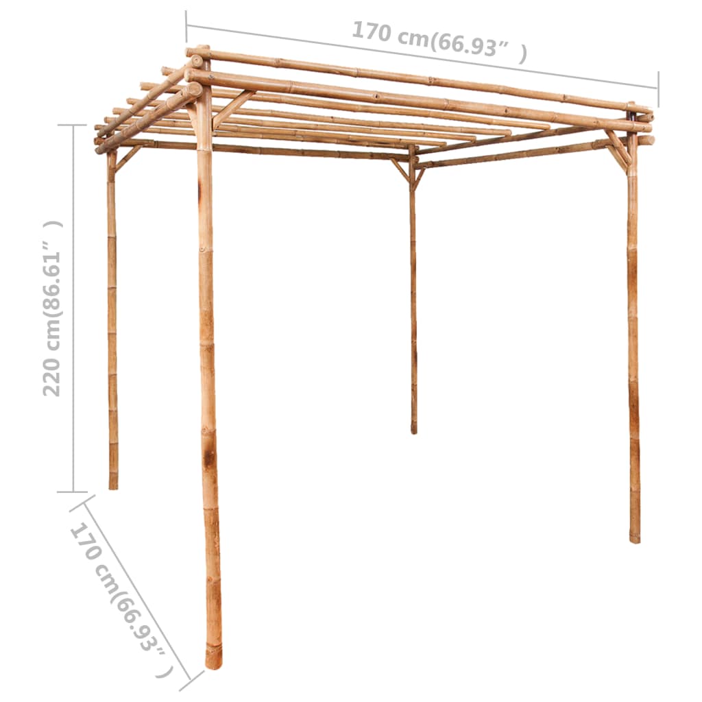 Pergola Bambus 170×170×220 Cm - Fuer Daheim