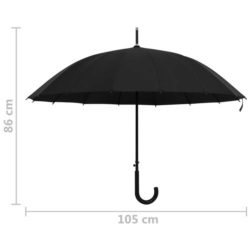 Regenschirm Automatisch Schwarz 105Cm Ø 105 cm - Fuer Daheim