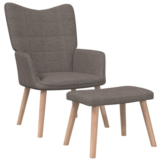 Relaxsessel Mit Hocker Taupe Stoff Mit Fußablage - Fuer Daheim