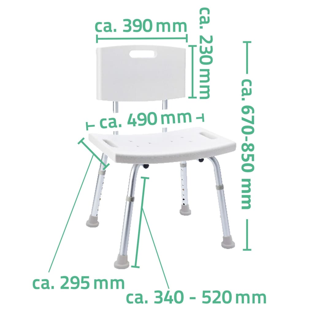 Ridder Duschstuhl Weiß 150 Kg A00602101 - Fuer Daheim