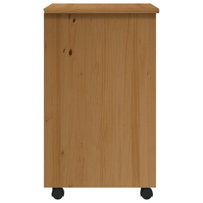 Rollschrank Mit Schubladen Moss Honigbraun Massivholz Kiefer 53 x 39 x 65.5 cm - Fuer Daheim