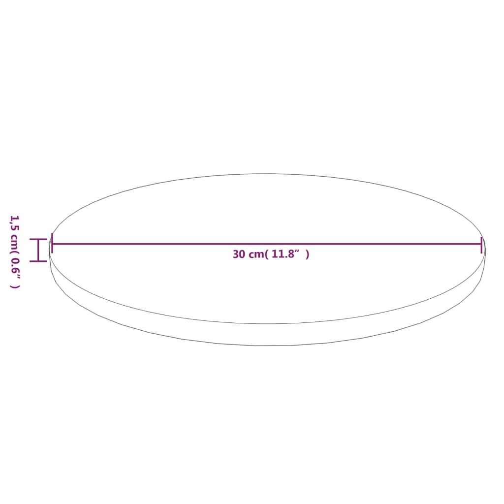 Runde Tischplatte Dunkelbraun Ø30X1,5 Cm Behandeltes Eichenholz Ø 30 x 1.5 cm - Fuer Daheim