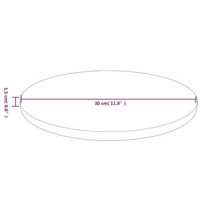 Runde Tischplatte Dunkelbraun Ø30X1,5 Cm Behandeltes Eichenholz Ø 30 x 1.5 cm - Fuer Daheim