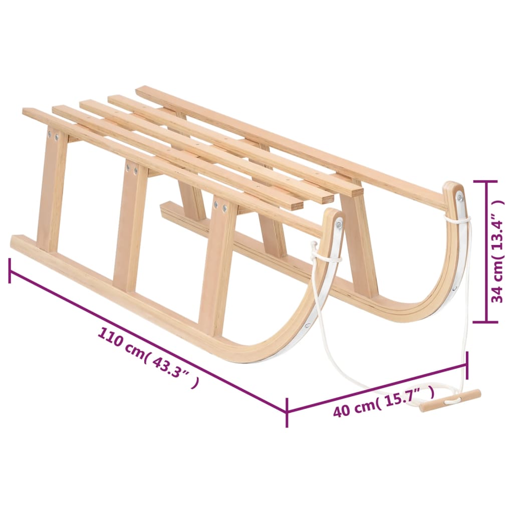 Schlitten 110X40X34 Cm Sperrholz 110 x 40 x 34 cm - Fuer Daheim