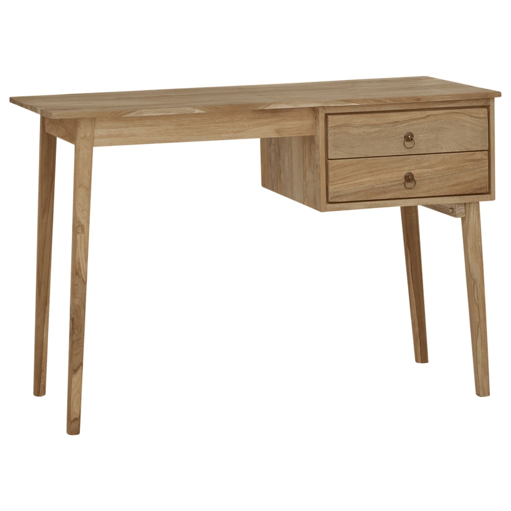 Schreibtisch Mit 2 Schubladen 110X52X75 Cm Massivholz Teak - Fuer Daheim