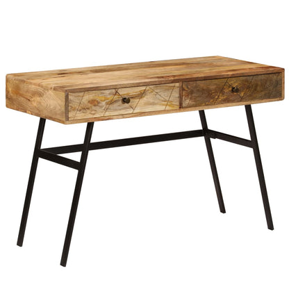 Schreibtisch Mit Schubladen Massivholz Mango 110×50×76 Cm - Fuer Daheim