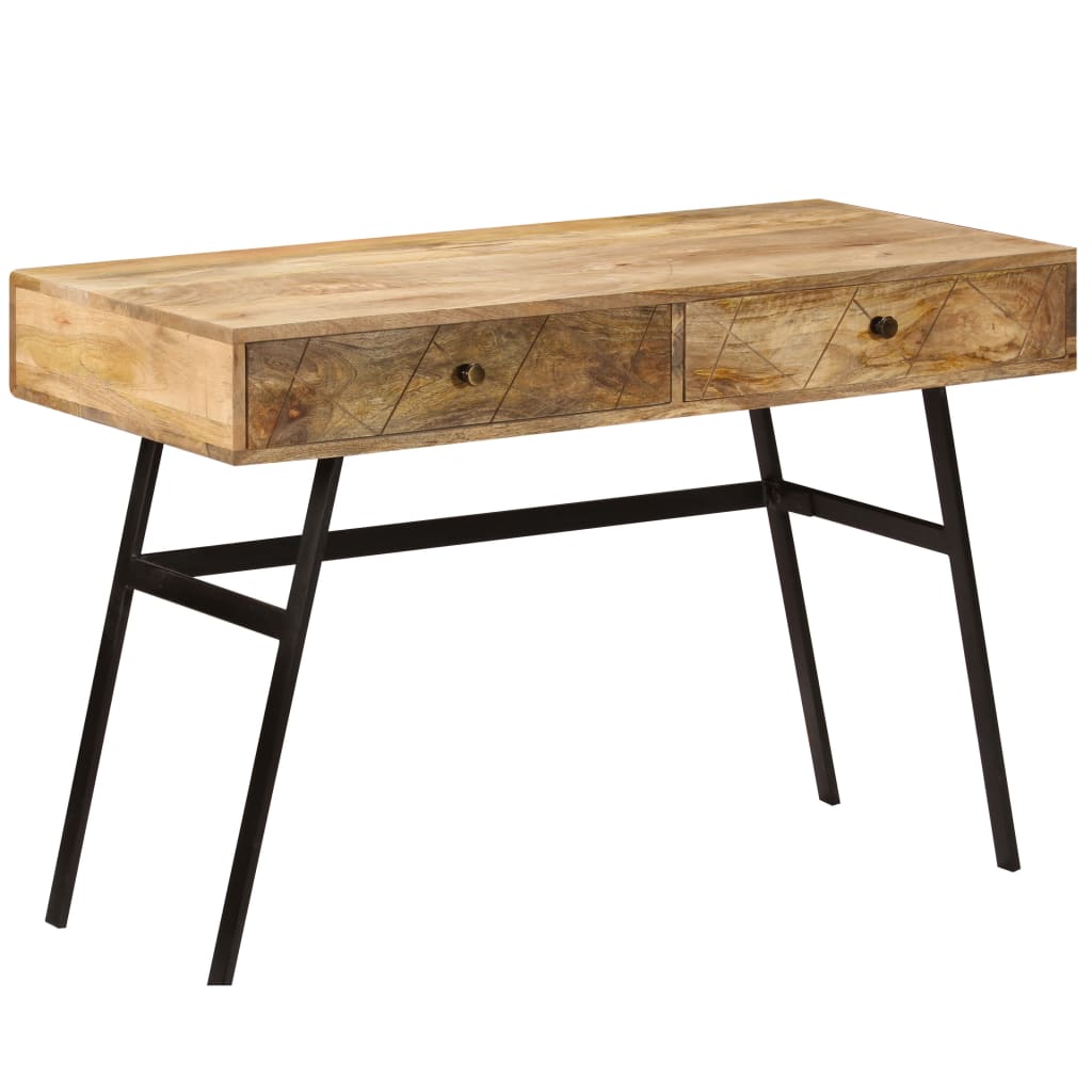 Schreibtisch Mit Schubladen Massivholz Mango 110×50×76 Cm - Fuer Daheim