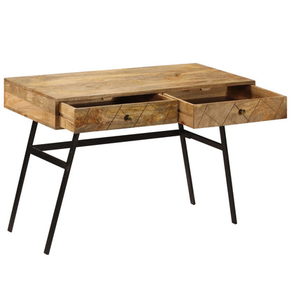 Schreibtisch Mit Schubladen Massivholz Mango 110×50×76 Cm - Fuer Daheim