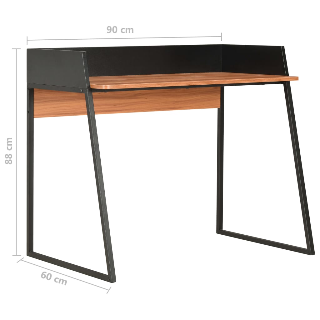 Schreibtisch Schwarz Und Braun 90X60X88 Cm - Fuer Daheim