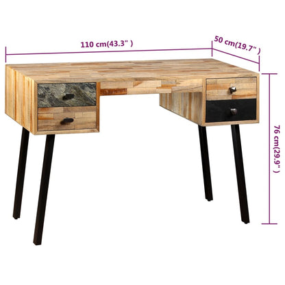 Schreibtisch Wiederverwertetes Teak Massivholz 110 × 50 × 76 Cm - Fuer Daheim