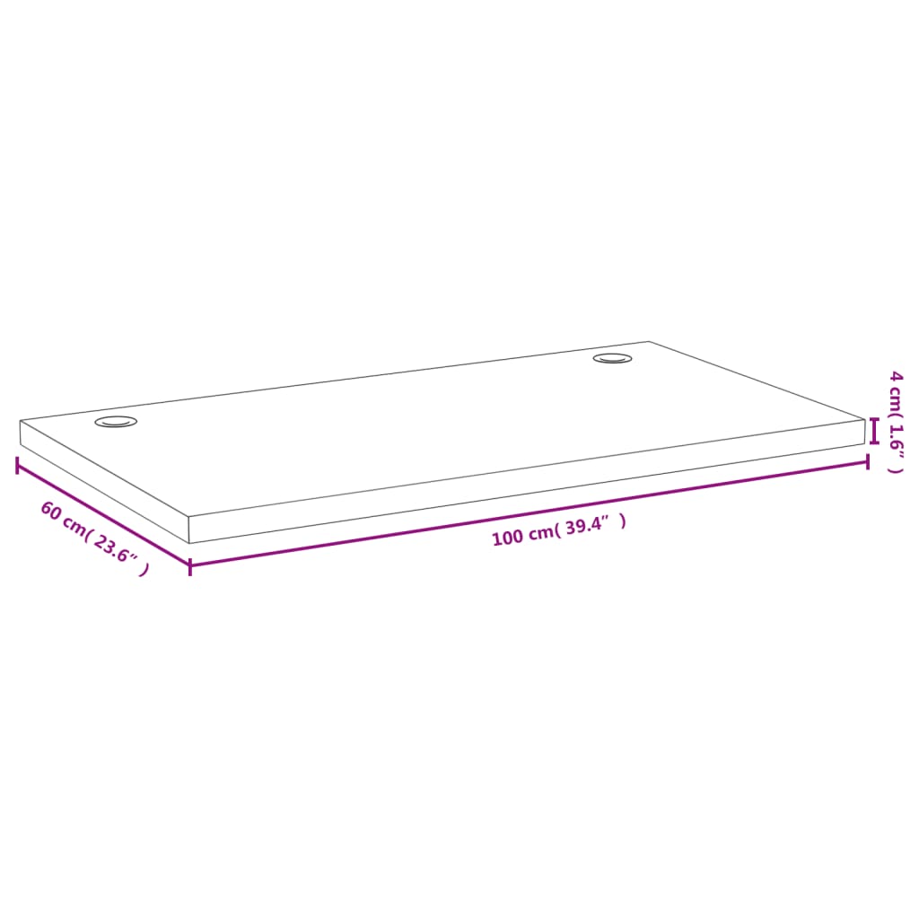 Schreibtischplatte 100X60X4 Cm Bambus 100 x 60 x 4 cm Gerade - Fuer Daheim