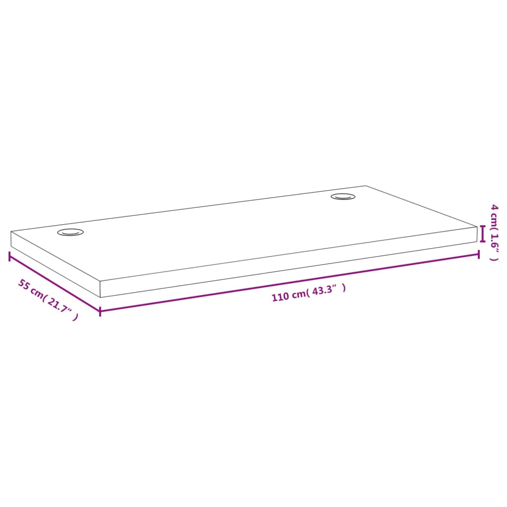 Schreibtischplatte 110X55X4 Cm Bambus 110 x 55 x 4 cm Gerade - Fuer Daheim