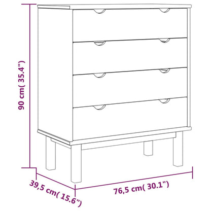 Schubladenschrank Otta 76,5X39,5X90 Cm Massivholz Braun - Fuer Daheim