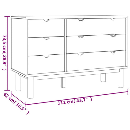 Schubladenschrank Otta Braun & Grau 111X42X73,5 Cm Massivholz Braun und Grau - Fuer Daheim