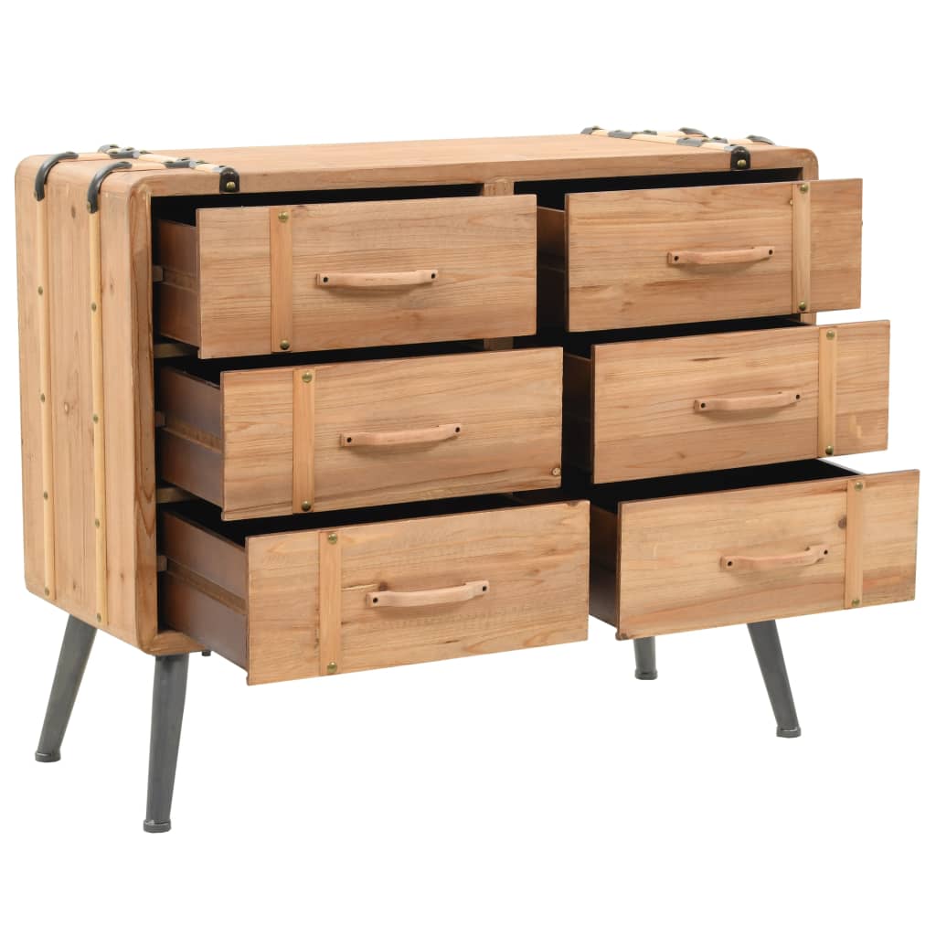 Schubladenschrank Tannenholz Massiv 91 × 35 × 73 Cm - Fuer Daheim