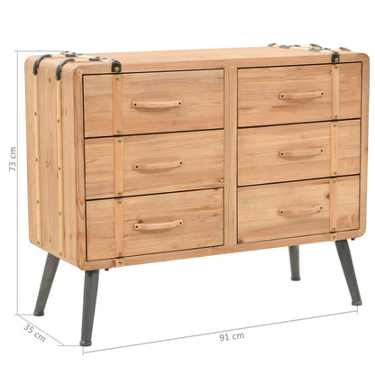 Schubladenschrank Tannenholz Massiv 91 × 35 × 73 Cm - Fuer Daheim