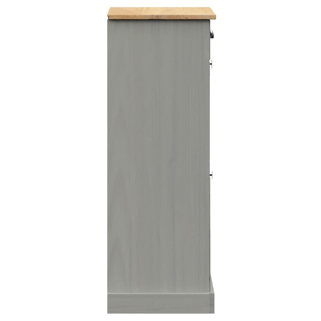 Schuhschrank Vigo 60X35X96 Cm Grau Massivholz Kiefer - Fuer Daheim