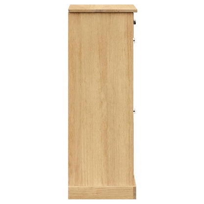 Schuhschrank Vigo 60X35X96 Cm Massivholz Kiefer Braun - Fuer Daheim