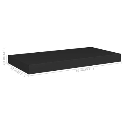 Schwebende Wandregale 2 Stk. Schwarz 50X23X3,8Cm Mdf 50 x 23 x 3.8 cm - Fuer Daheim