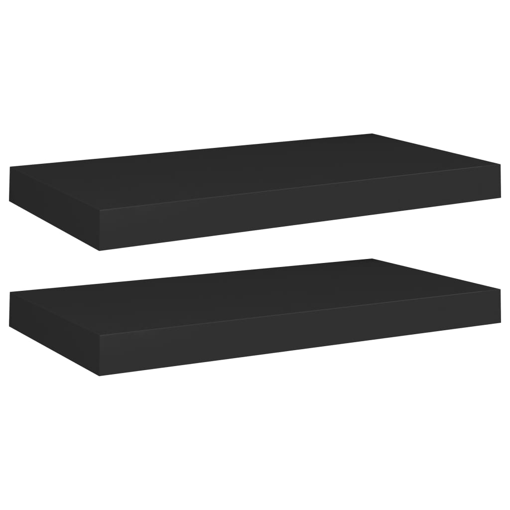 Schwebende Wandregale 2 Stk. Schwarz 50X23X3,8Cm Mdf 50 x 23 x 3.8 cm - Fuer Daheim