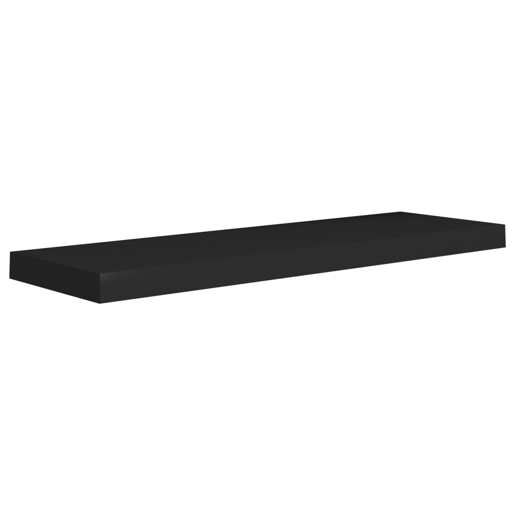 Schweberegale 2 Stk. Schwarz 80X23,5X3,8 Cm Mdf 80 x 23.5 x 3.8 cm - Fuer Daheim