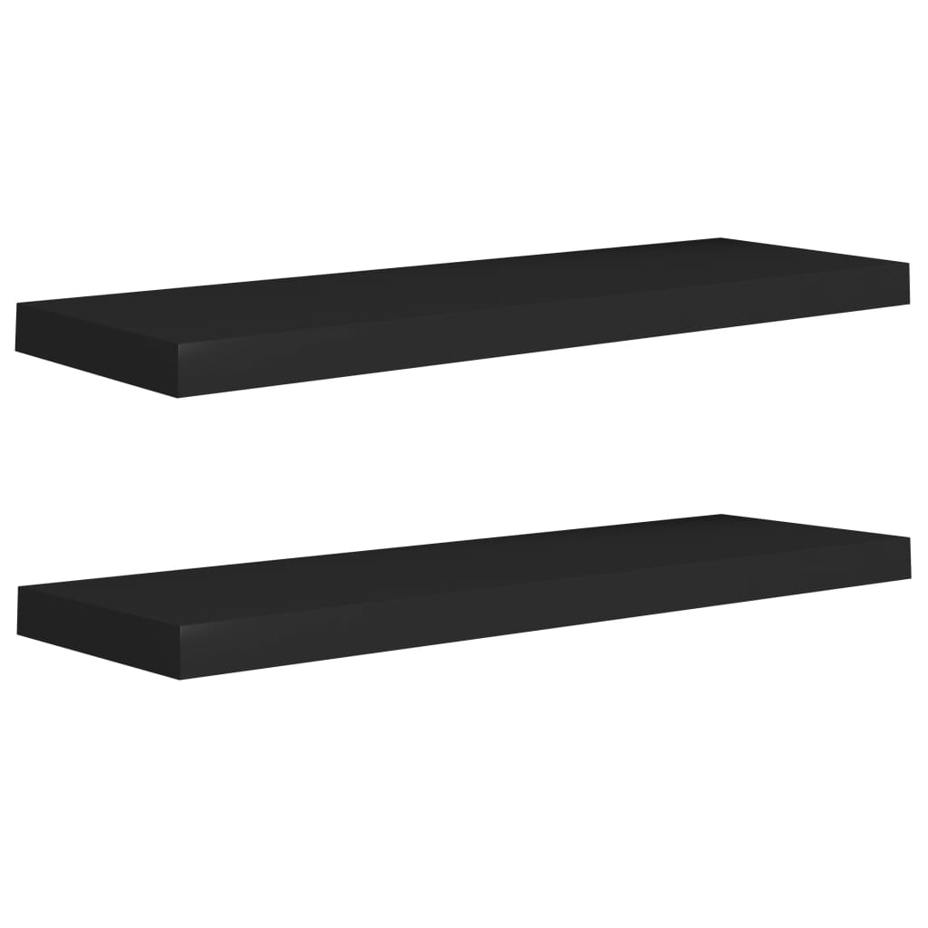 Schweberegale 2 Stk. Schwarz 80X23,5X3,8 Cm Mdf 80 x 23.5 x 3.8 cm - Fuer Daheim