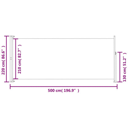 Seitenmarkise Ausziehbar 220X500 Cm Creme - Fuer Daheim