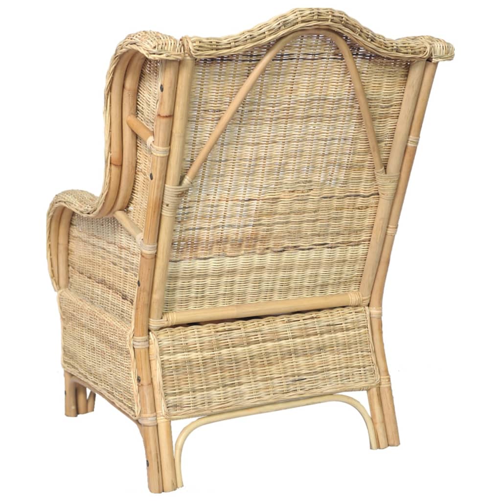 Sessel Mit Kissen Natur-Rattan Und Leinen Braun 1-Sitzer - Fuer Daheim